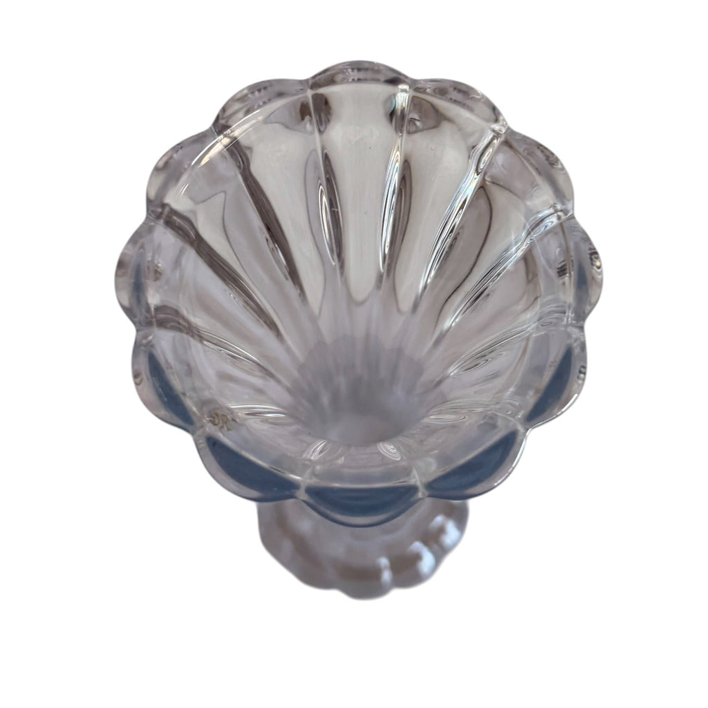 Vintage Fluted Silhoutte Clear Glass Bud Vase