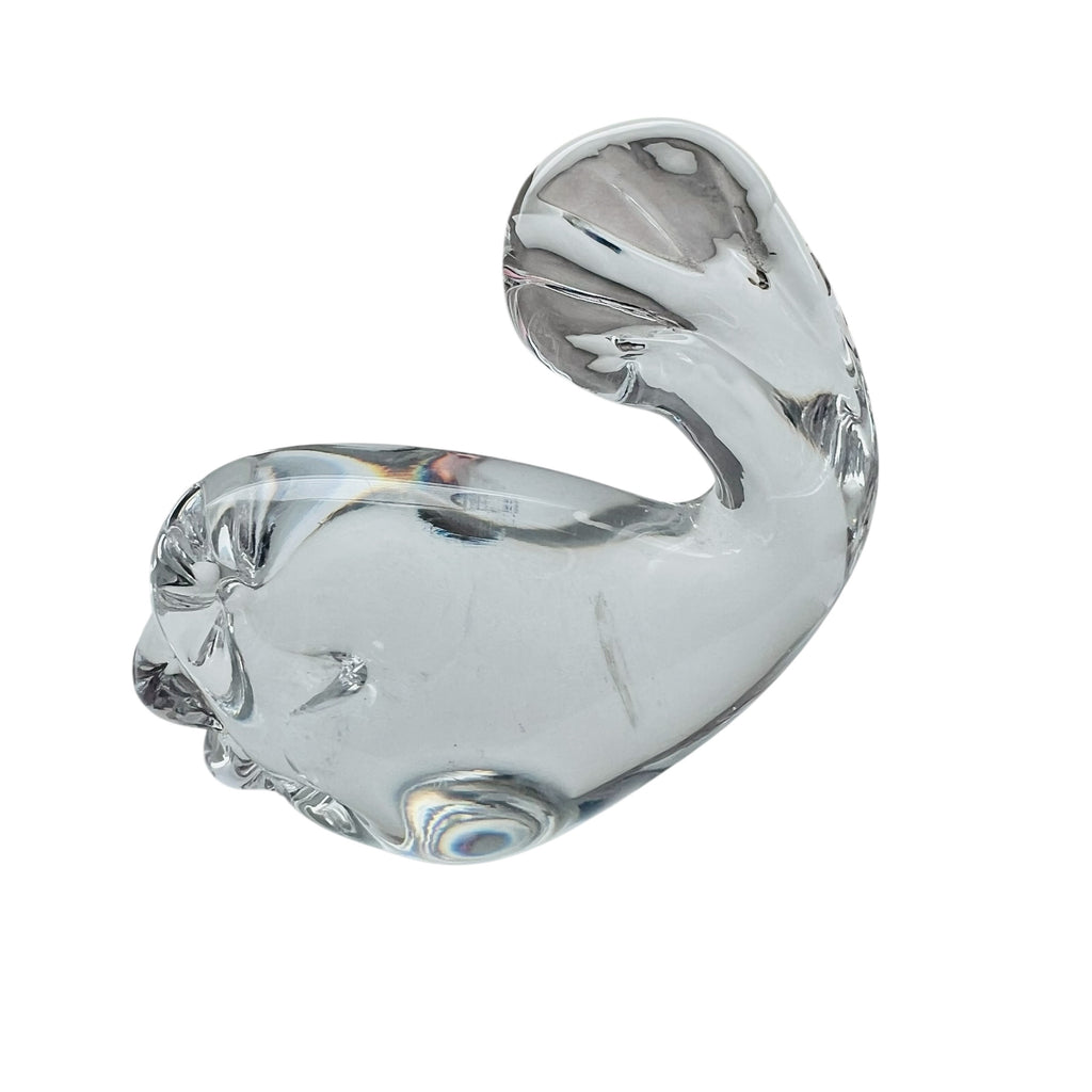 Vintage Art Glass VILCA Fish Clear Crystal Italy Paperweight