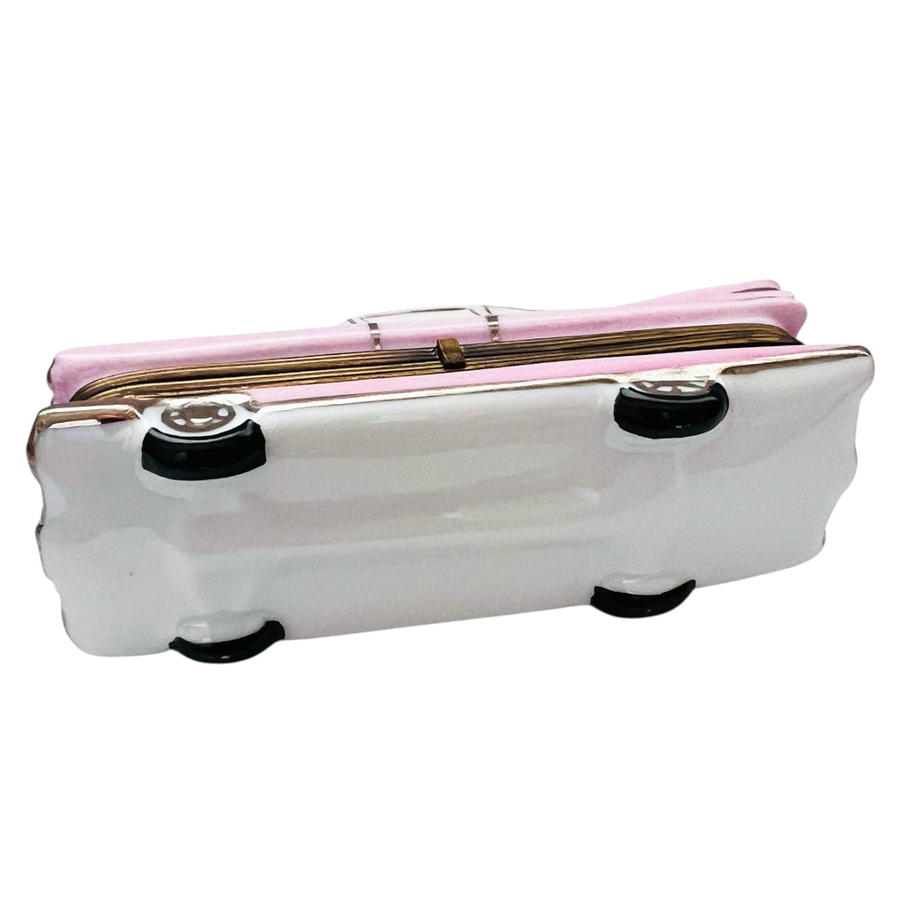 Vintage Limoges France Pink Cadillac Car Trinket Box