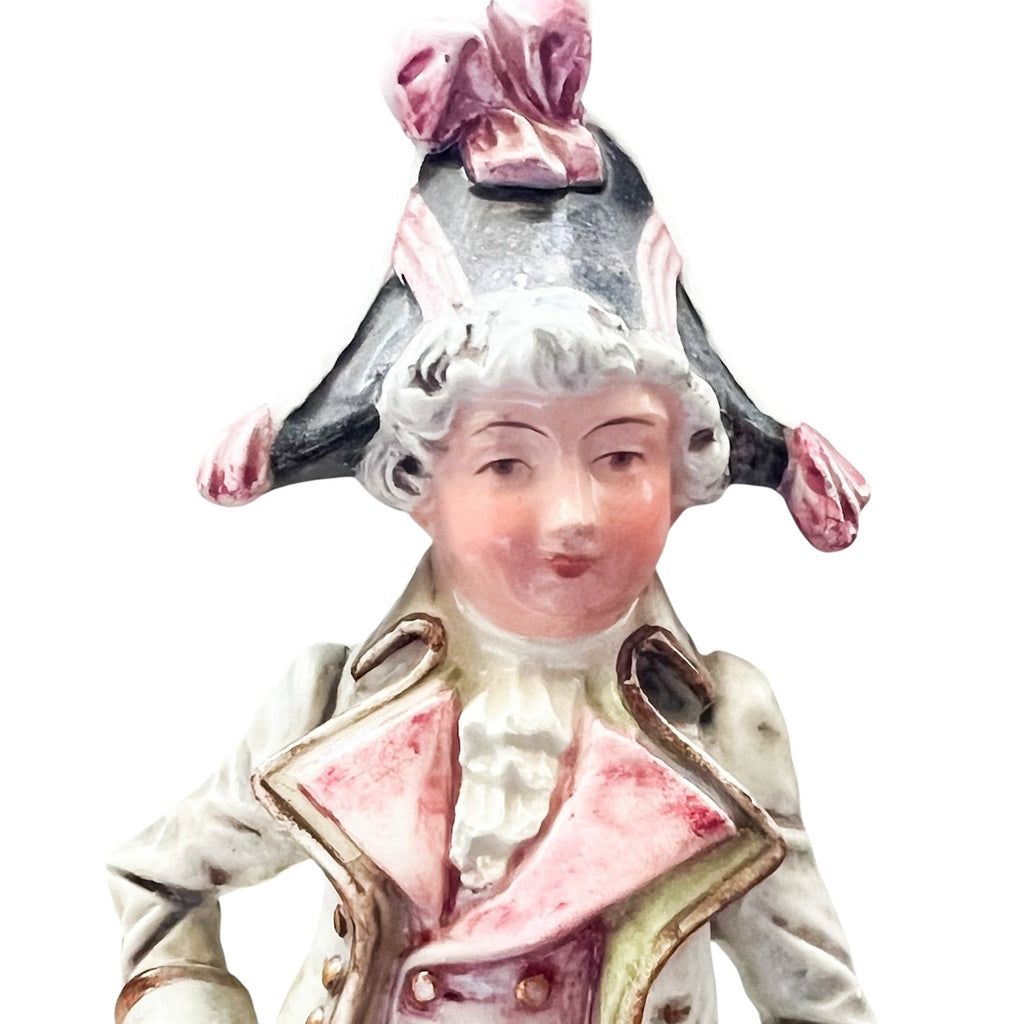 Antique Bisque Porcelain Figure Man Planter Figurine