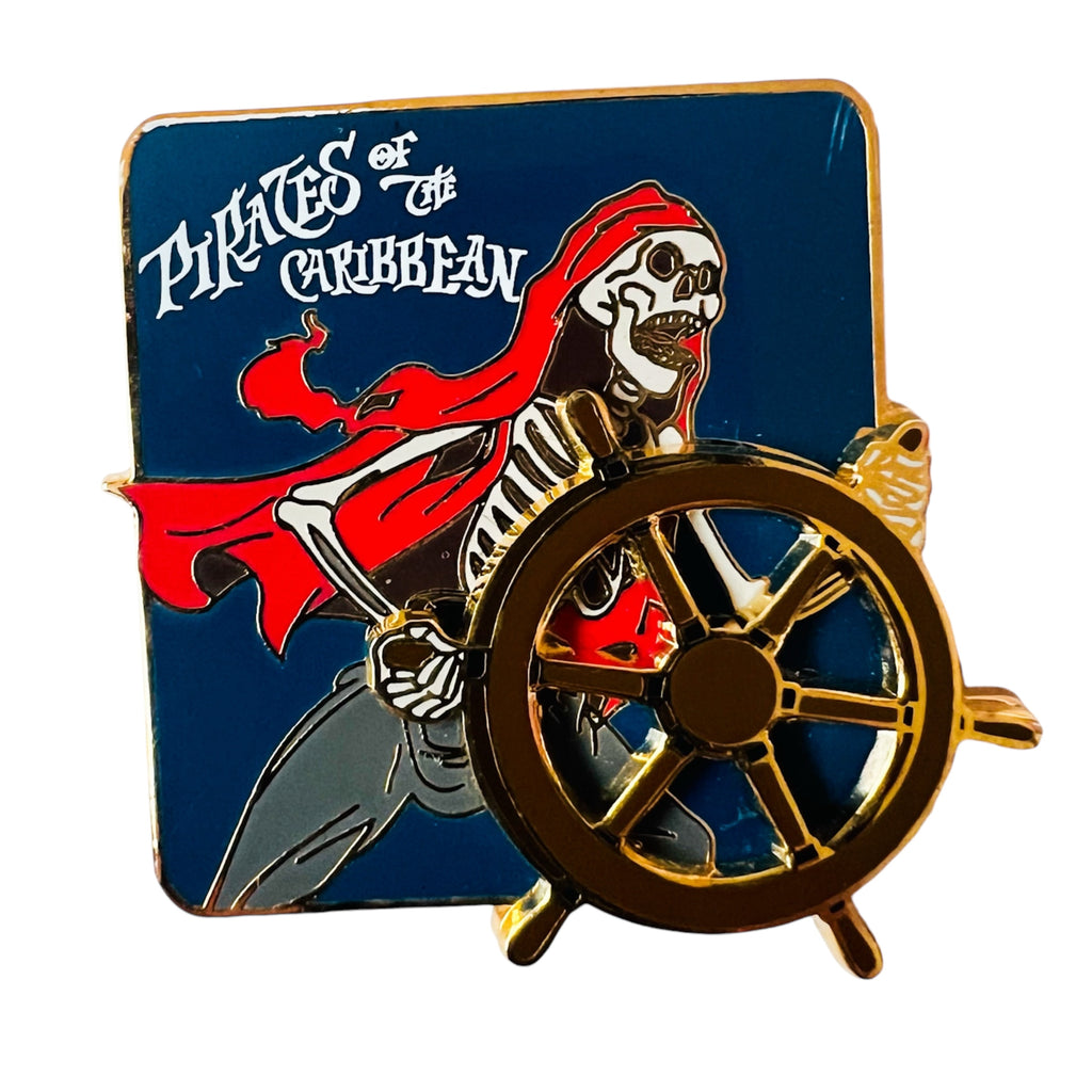 Disneyland Pirates Of The Caribbean Skeleton Wheel Ship Limited Edition 2000 Pin
