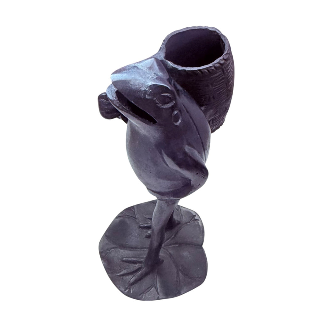Vintage Frog Spill Holder Metal Figurine
