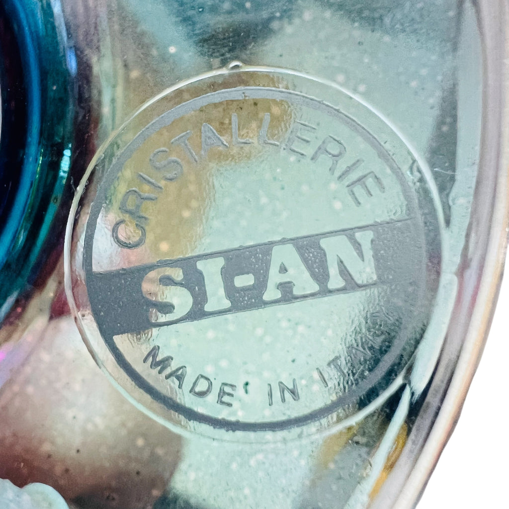 Vintage Si-An Cristallerie Italian Iridescent Cocktail Glasses