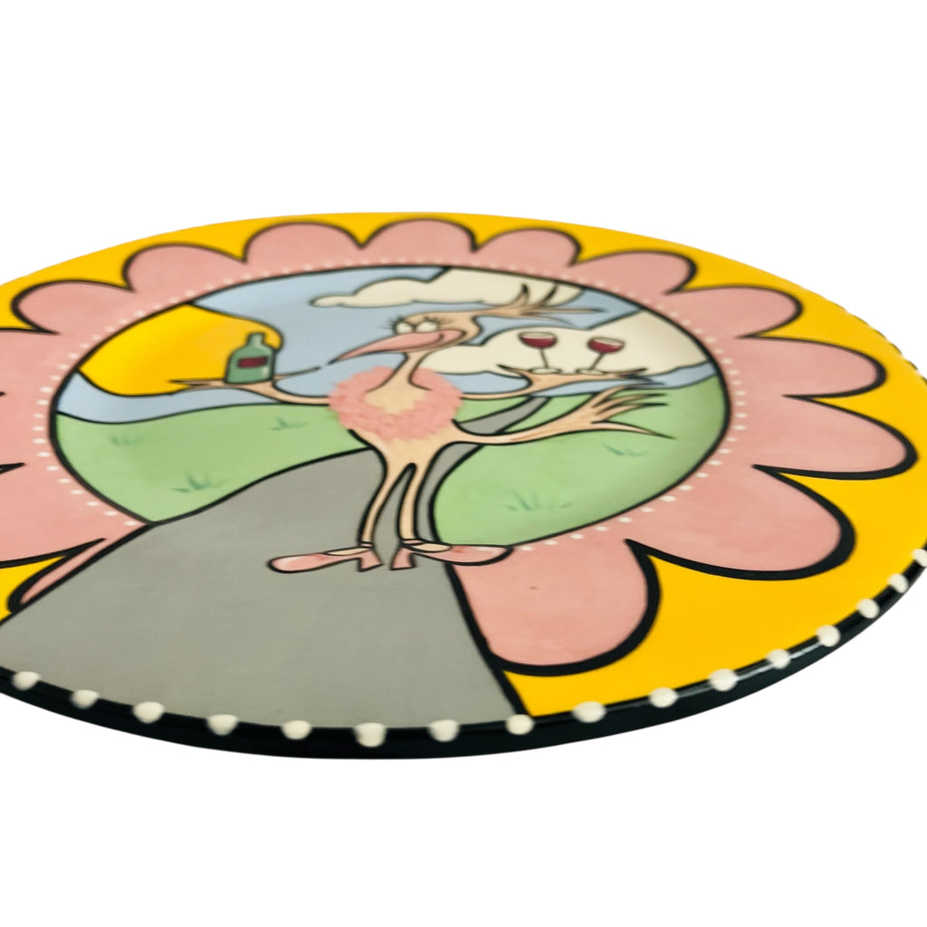Cynthia Dice Hand Painted Colorful Bird-Themed Decorative Plate