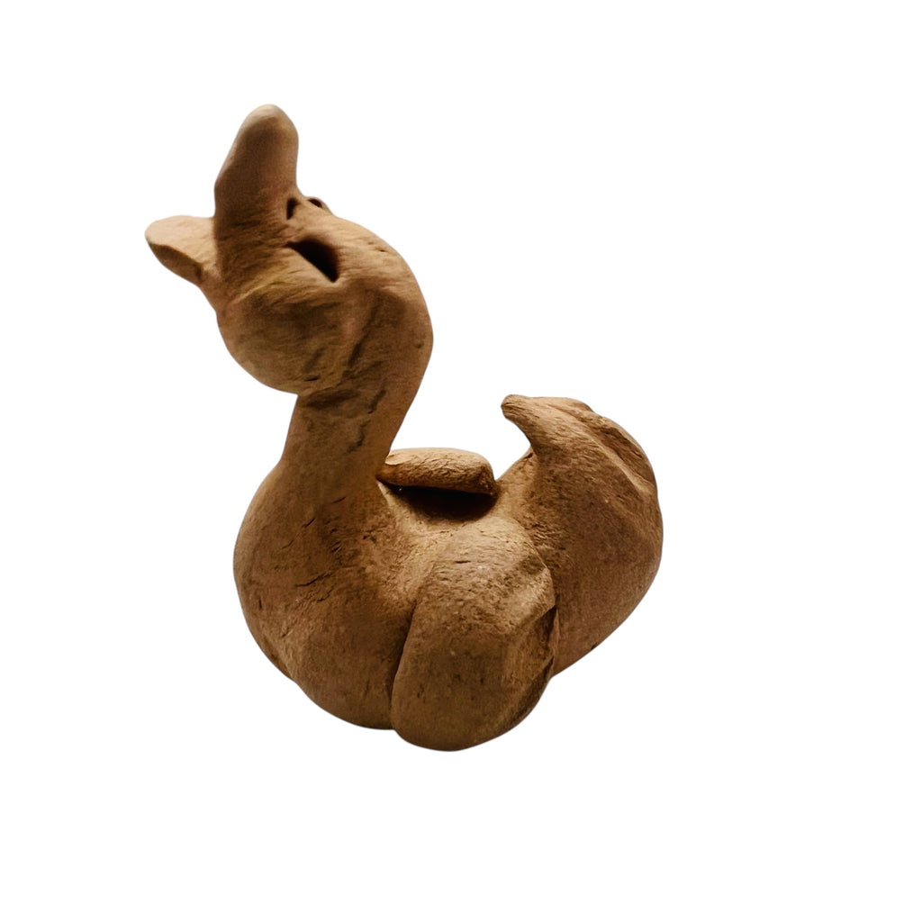 Miniature Signed Handmade Clay Duck Figurine