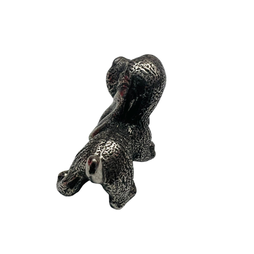 Vintage Bassithound Pewter Miniature Dog Figurine