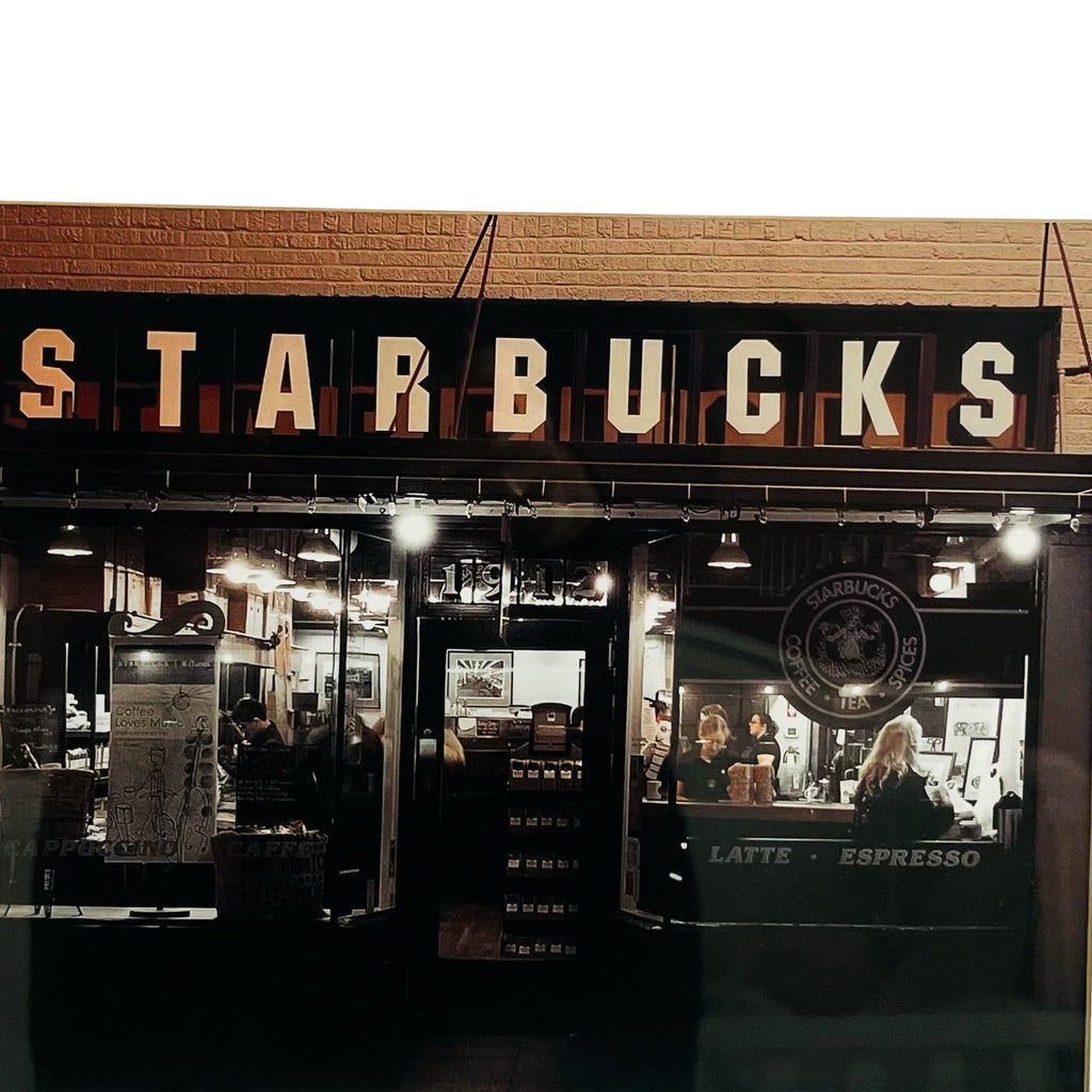 Seattle First Starbucks Pike Place Market Signed Framed Print