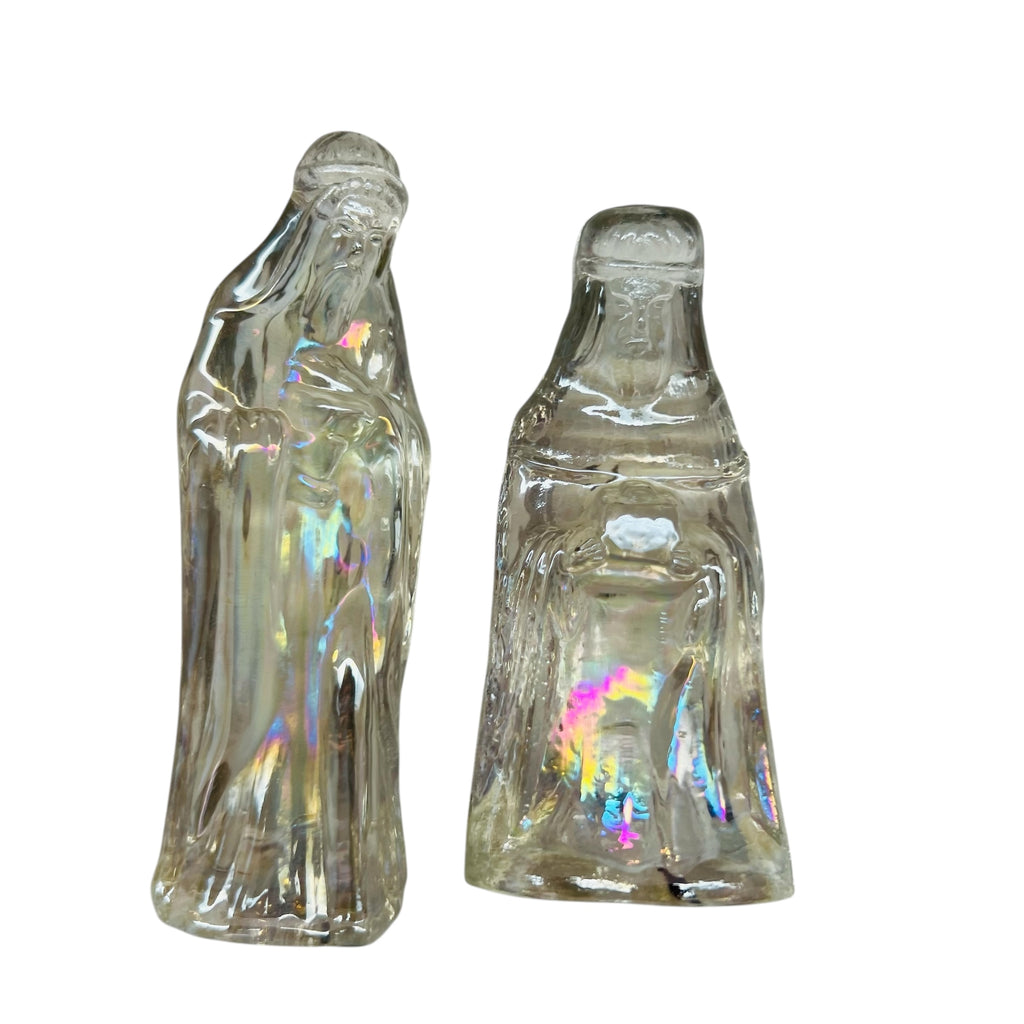 Vintage Iridescent Glass Nativity Figurines