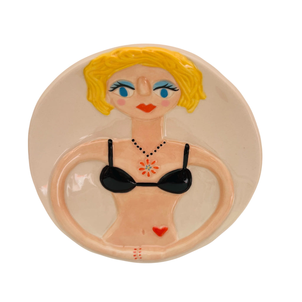 Shannon Smith Design Blonde Bikini Girl Lady Trinket Soap Dish