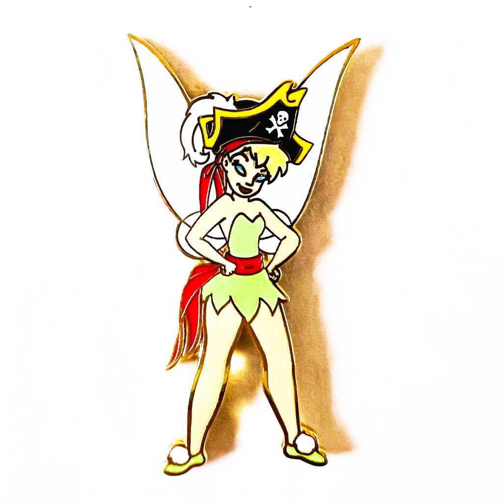 Disney Tinker Bell Dressed Pirate With Skull Crossbones Hat Pin