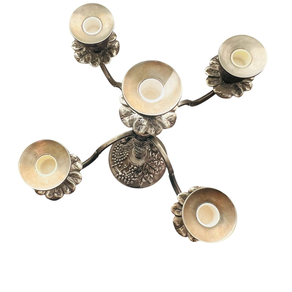 Vintage Silver Plated 4 Arm Candelabra Ornate Candle Holder