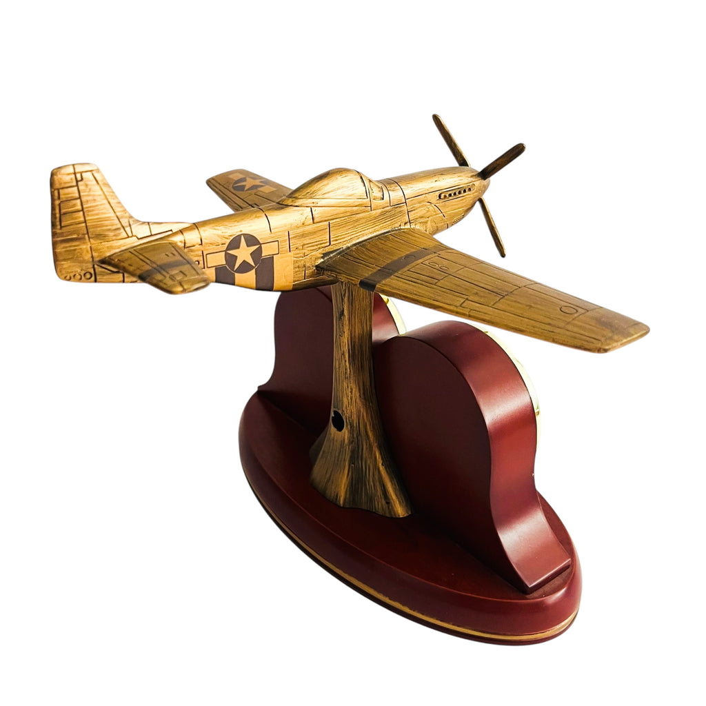 Bradford Exchange 70th Anniversary P-51 Mustang Thermometer Clock Display