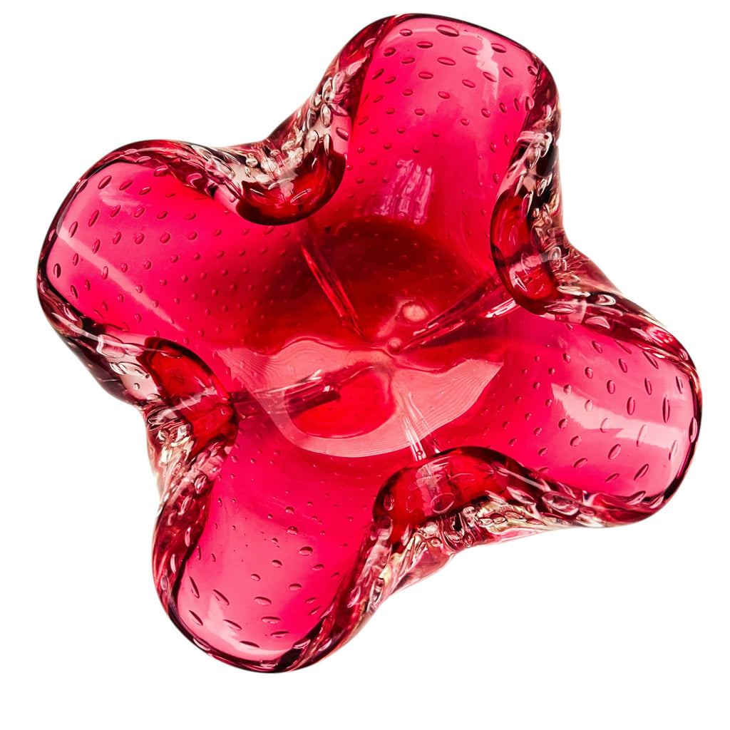 Vintage Murano Art Glass Air Bubbles Bowl Ashtray
