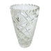 Vintage Lead Crystal Etched Grapes Saw Tooth Edge Vase