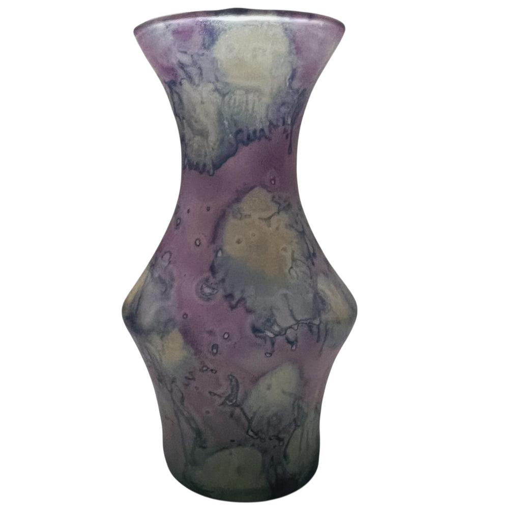 Vintage Hand Painted Art Glass Watercolor Vase