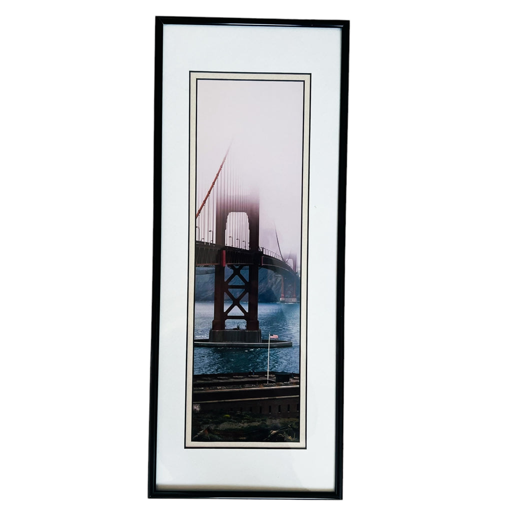 Michael B. Wood Golden Gate Bridge Metal Framed Signed Art