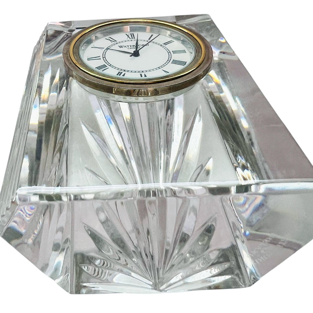 Vintage Waterford Crystal Ireland Colonnade Desk Clock