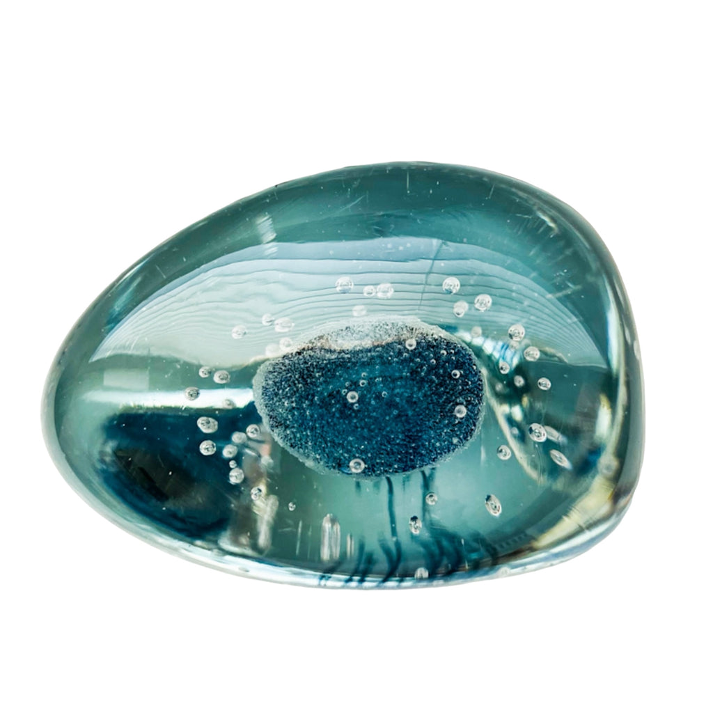 Jellyfish Art Glass Glow in the Dark Paperweight Figure