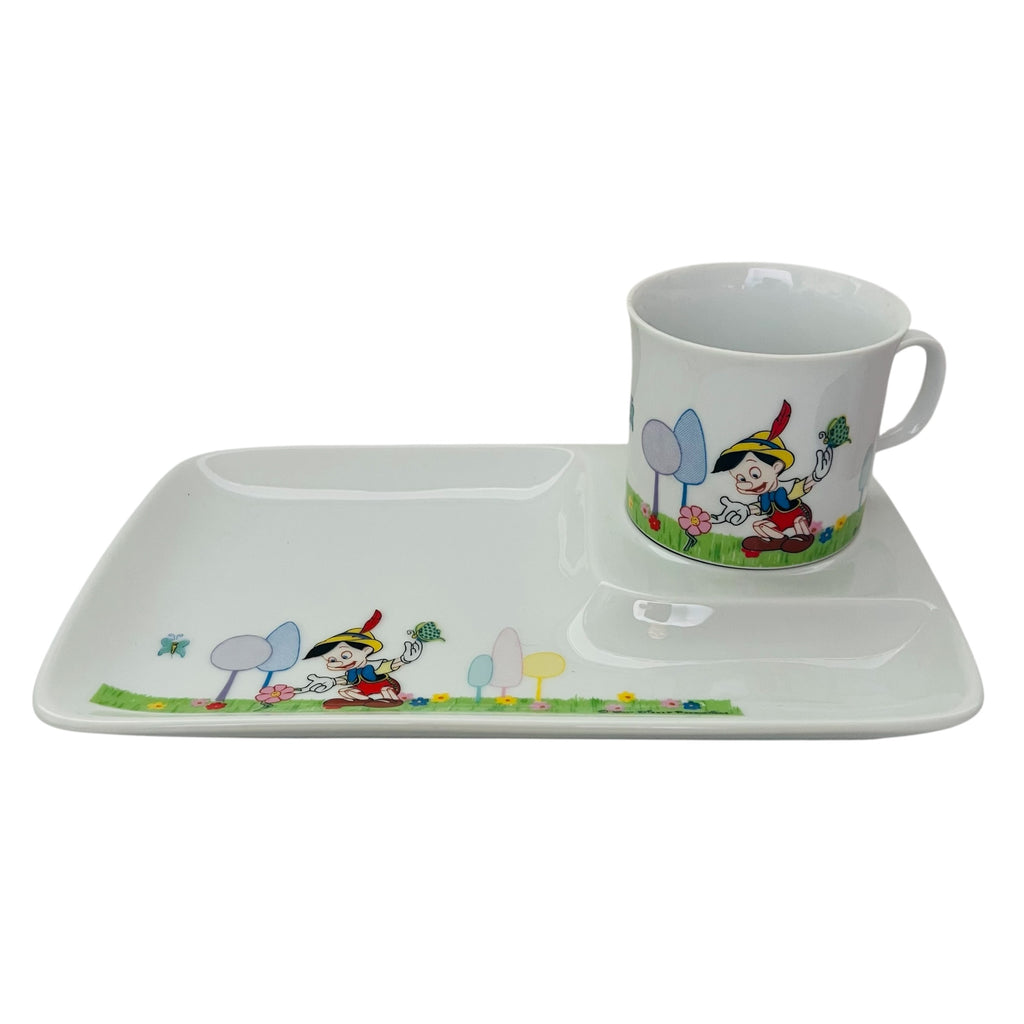 Vintage Walt Disney Productions JAPAN Porcelain Snack Plate & Cup Set