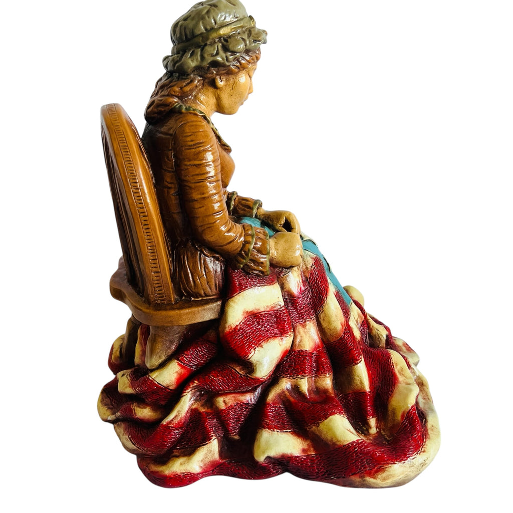 Vintage Progressive Art Products 1974 Patriotic Chalk Ware American Flag Figurine