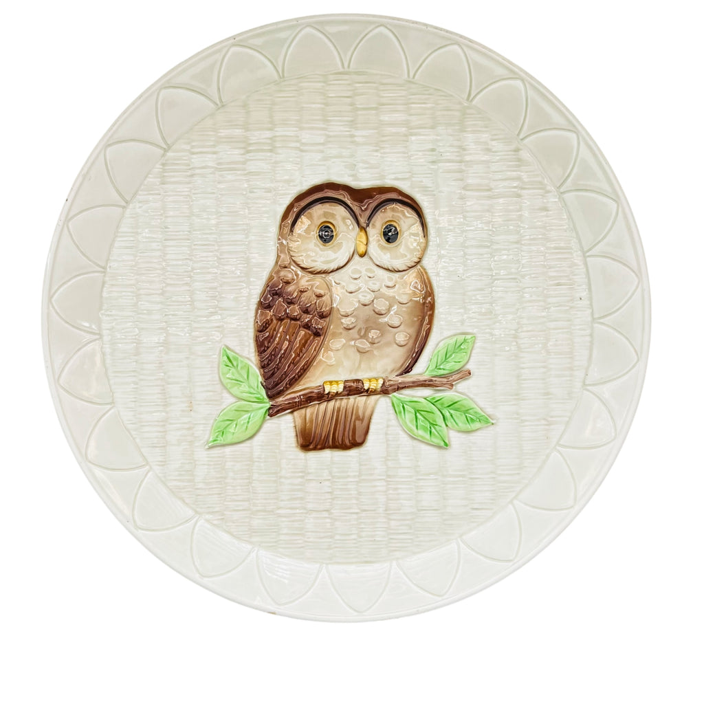 Vintage 1982 Otagiri Japan Stoneware Hand Painted Owl Plate