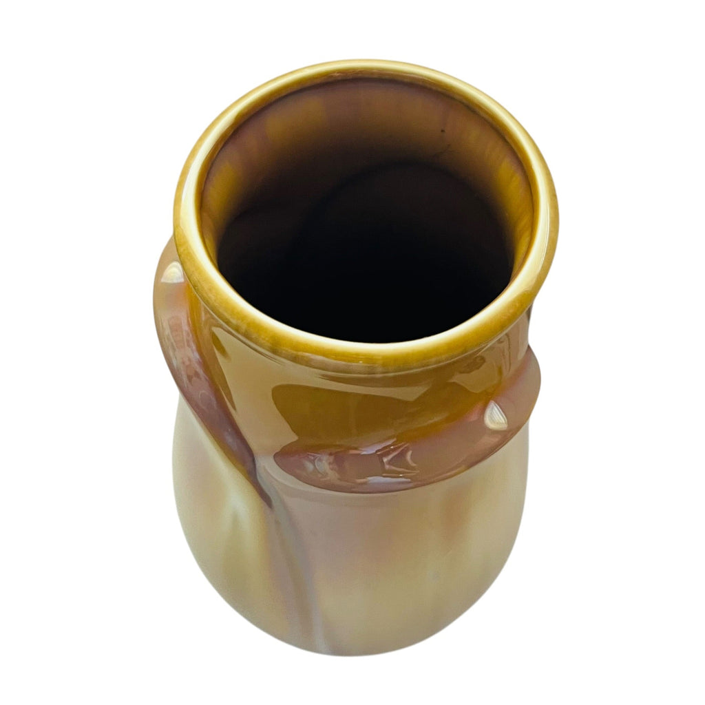 Studio Art Gloss Yellow Blue Tulip Design Vase