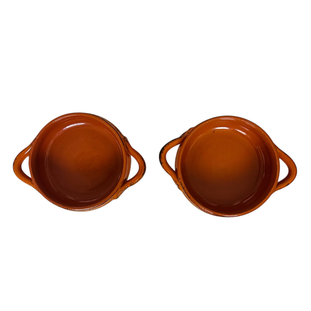 Vintage Terracotta Italy Orange Glazed Bowls