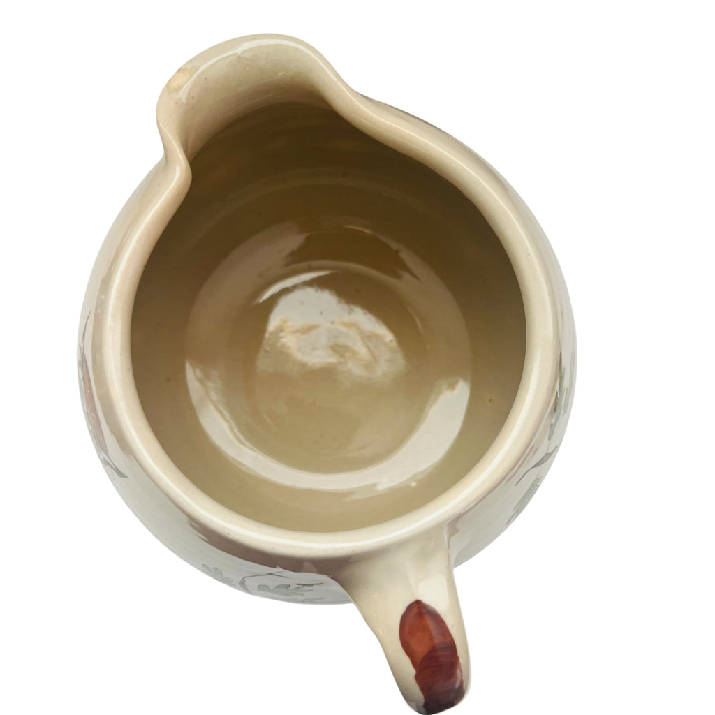 Vintage 1982 Owl Design Ceramic Signed Pitcher