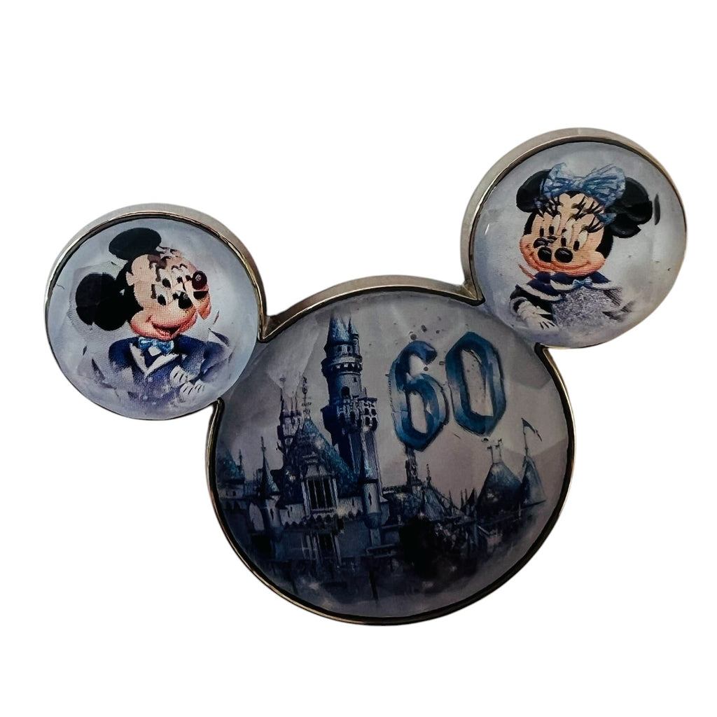 Disney Disneyland 60th Mickey Ears Minnie Castle Diamond Anniversary Pin