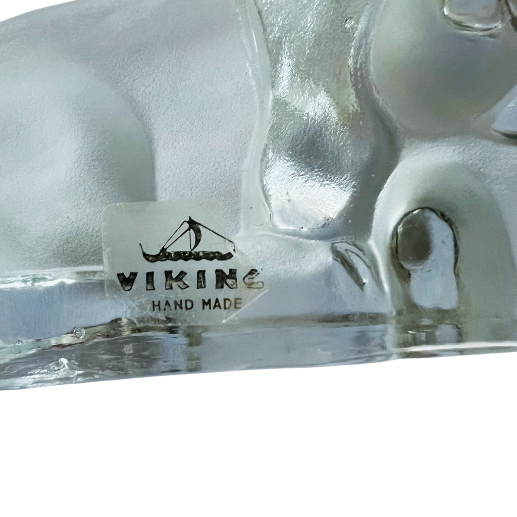 Vintage Viking Art Glass Frosted Basset Hound Dog