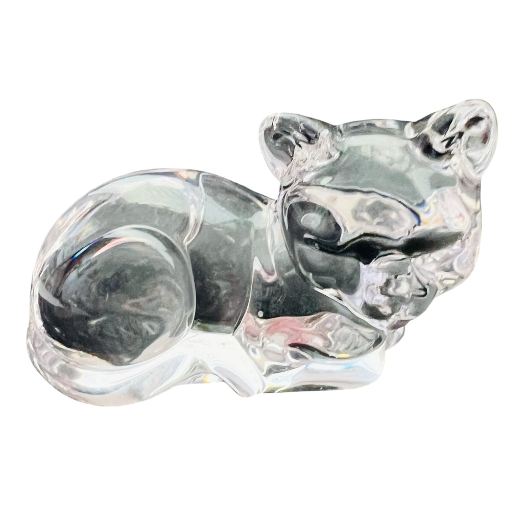 Princess House Crystal Glass Cat Paperweight Figurine
