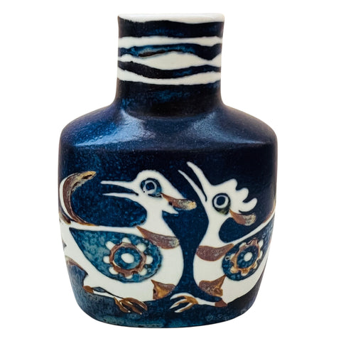 Vintage Royal Copenhagen Nils Thorssen Faience Birds Vase