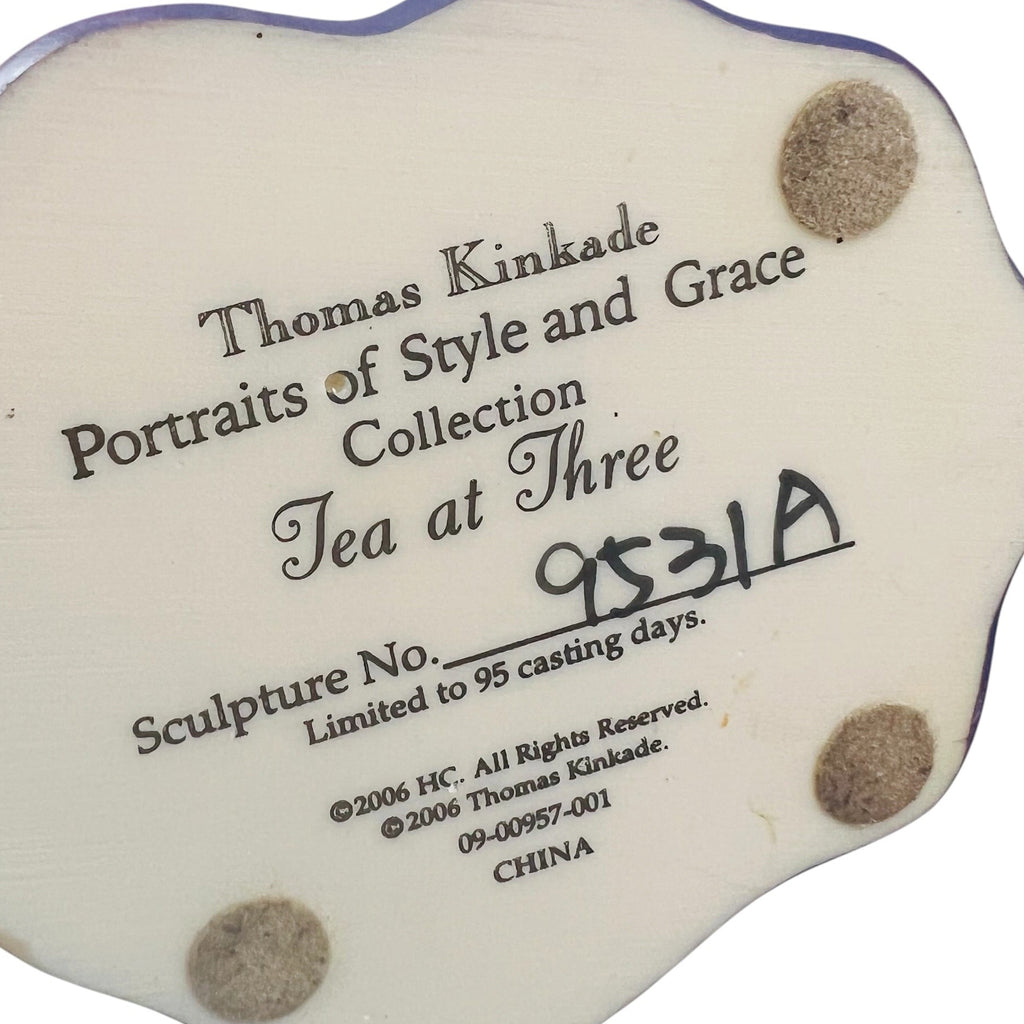 Thomas Kinkade Tea For Three Portraits of Style & Grace Woman Figurine