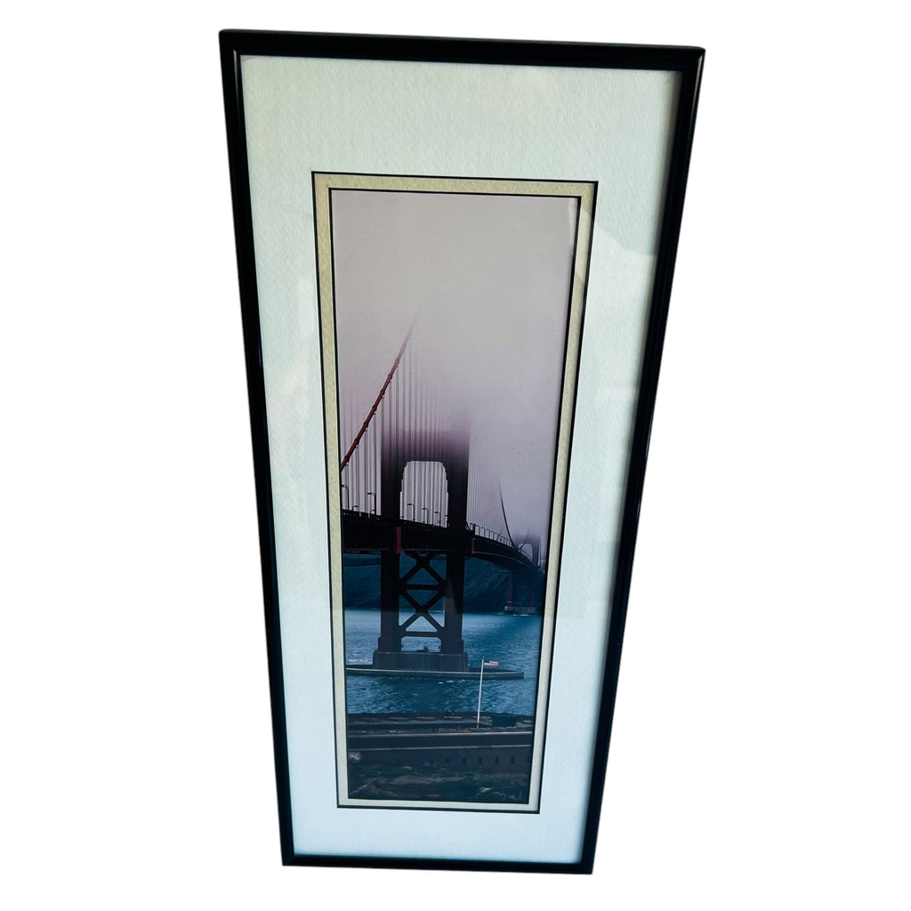 Michael B. Wood Golden Gate Bridge Metal Framed Signed Art