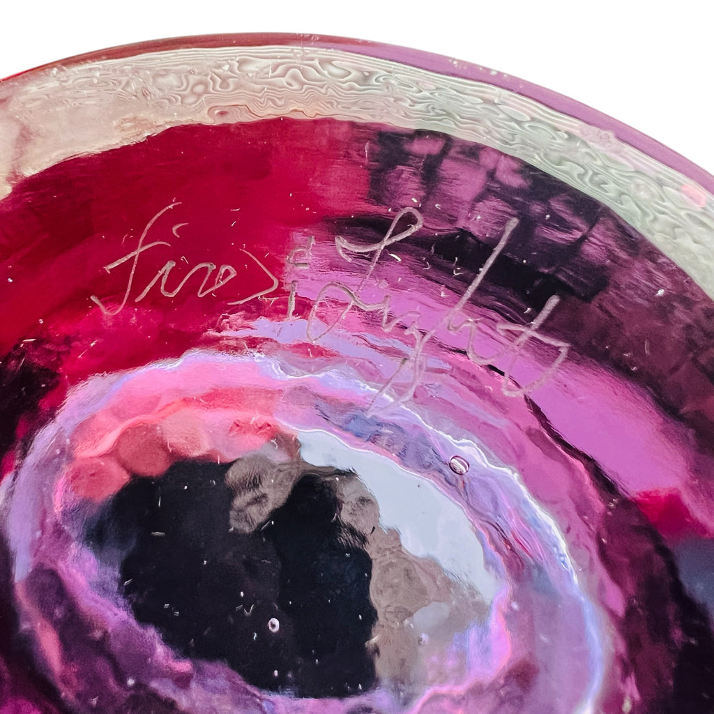 Vintage Alexandrite Fire and Light Purple Glass Oval Bowl/Vase