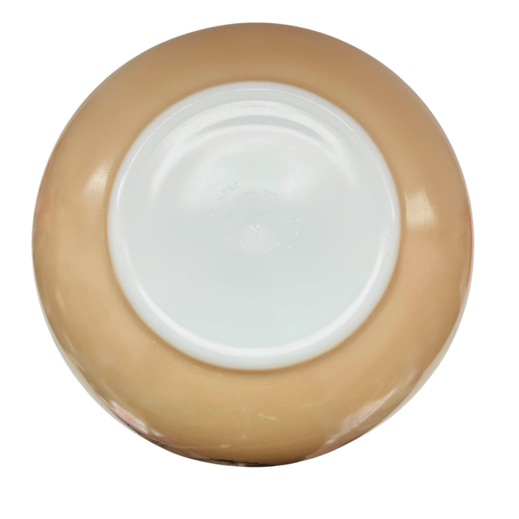 Vintage Pyrex Hex Signs Beige Bowl 404 Round Mixing Bowl w/Lid