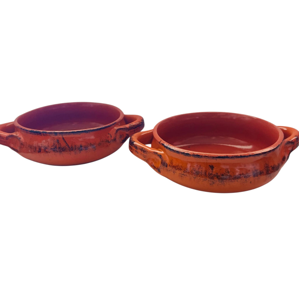 Vintage Terracotta Italy Orange Glazed Bowls