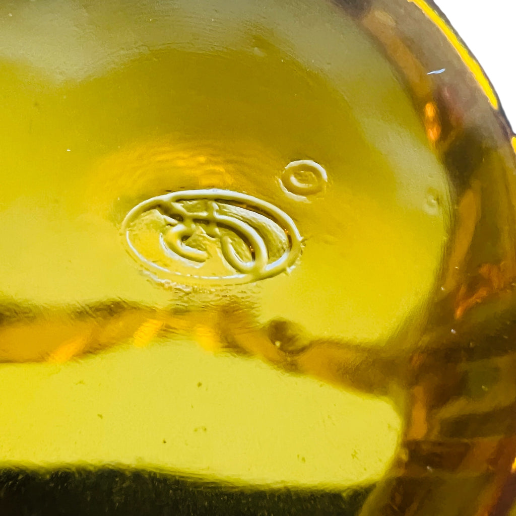 Vintage Fenton Art Glass Autumn Gold Crimped and Ribbed Basket