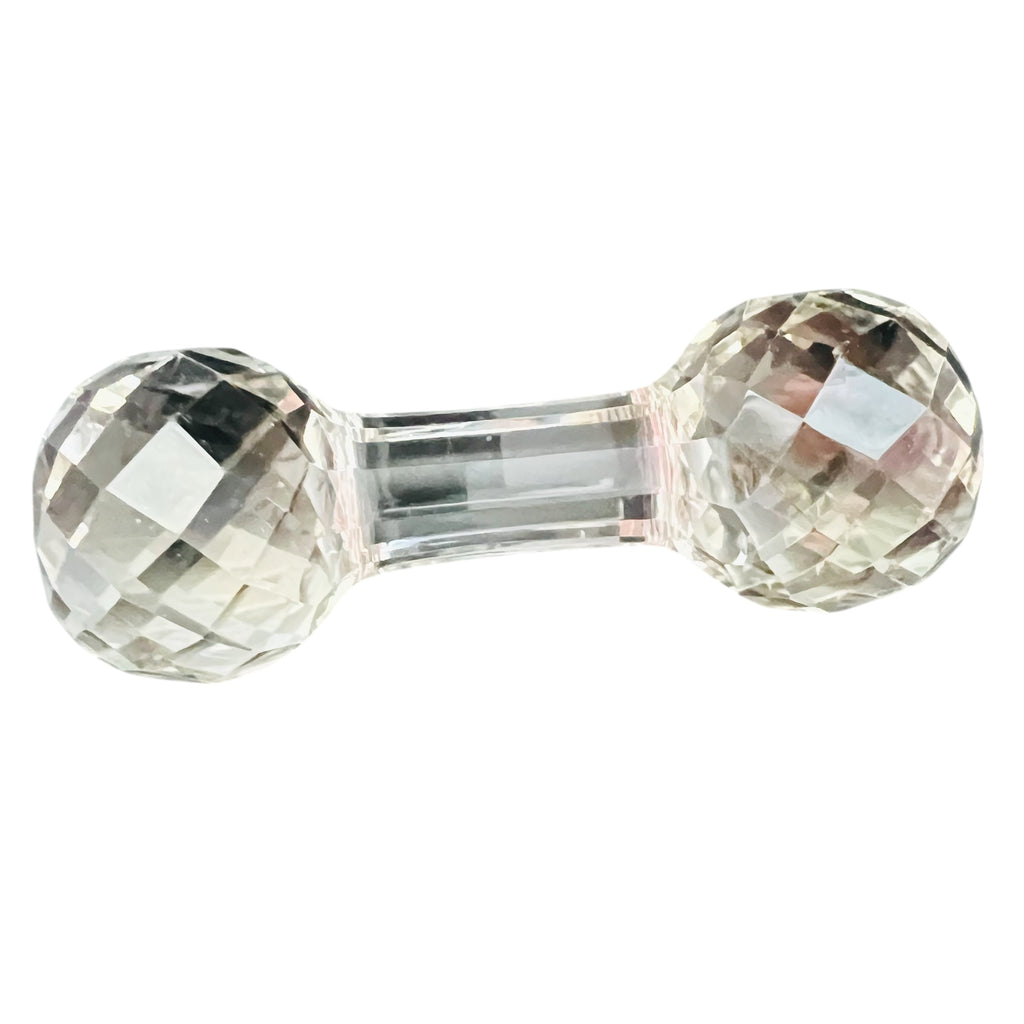 Vintage Cut Crystal Faceted Elegant Glass Star Ends Barbell