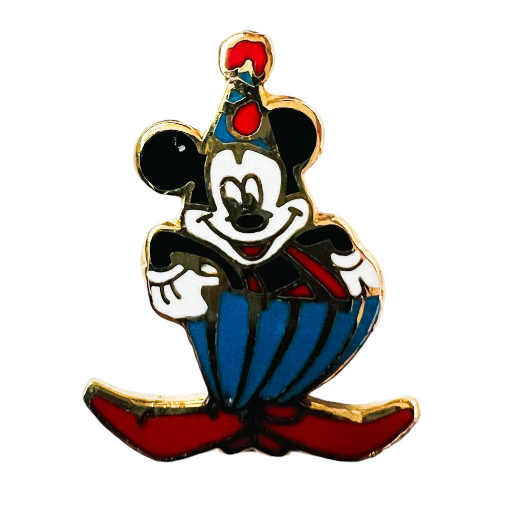 Disney Mickey Mouse Clown Hat Red Shoes & Blue Stripe Pants Pin