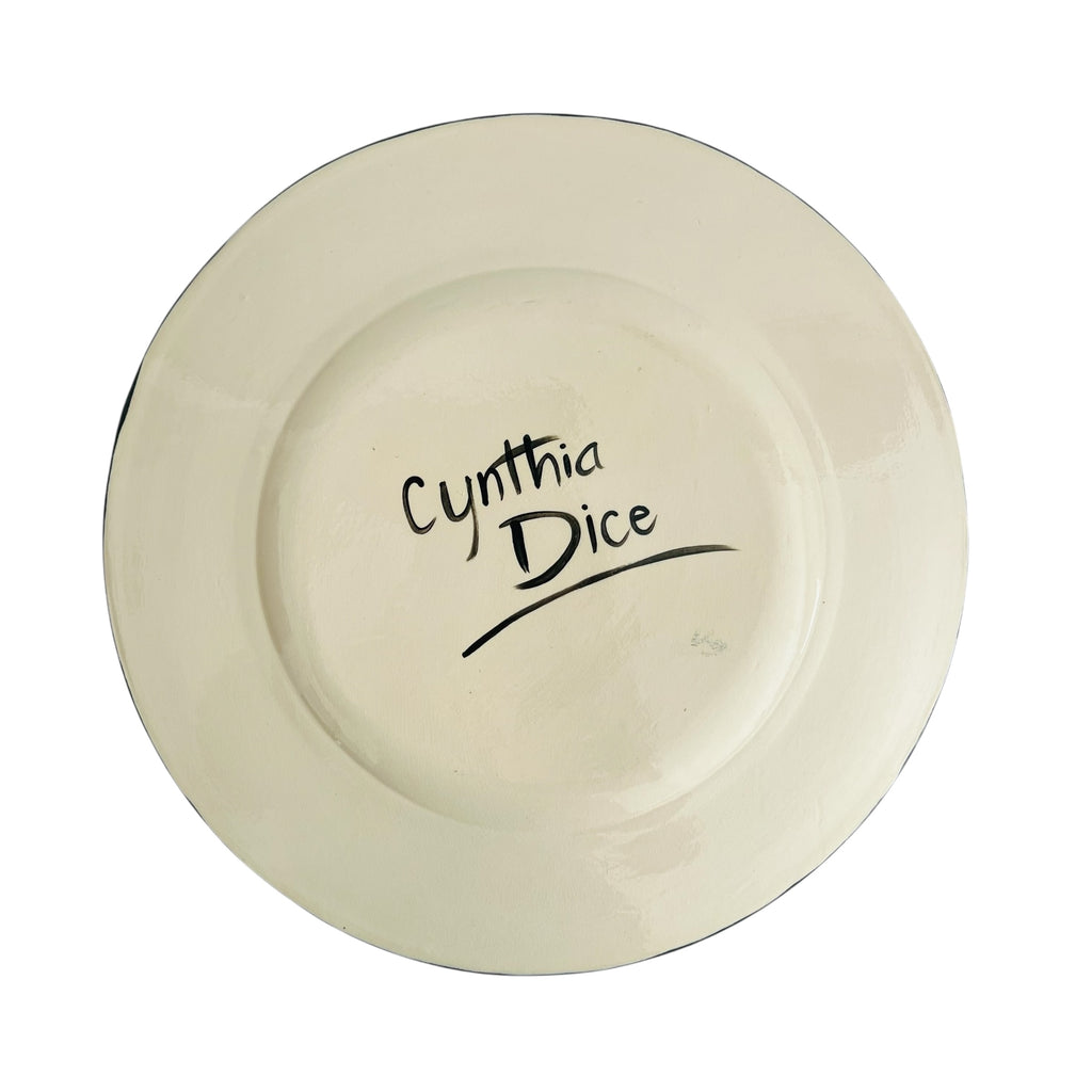 Cynthia Dice Hand Painted Colorful Bird-Themed Decorative Plate