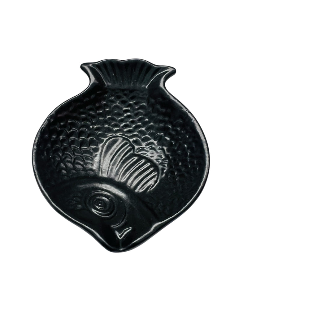 Vintage Black Fish-Shaped Trinket Dish