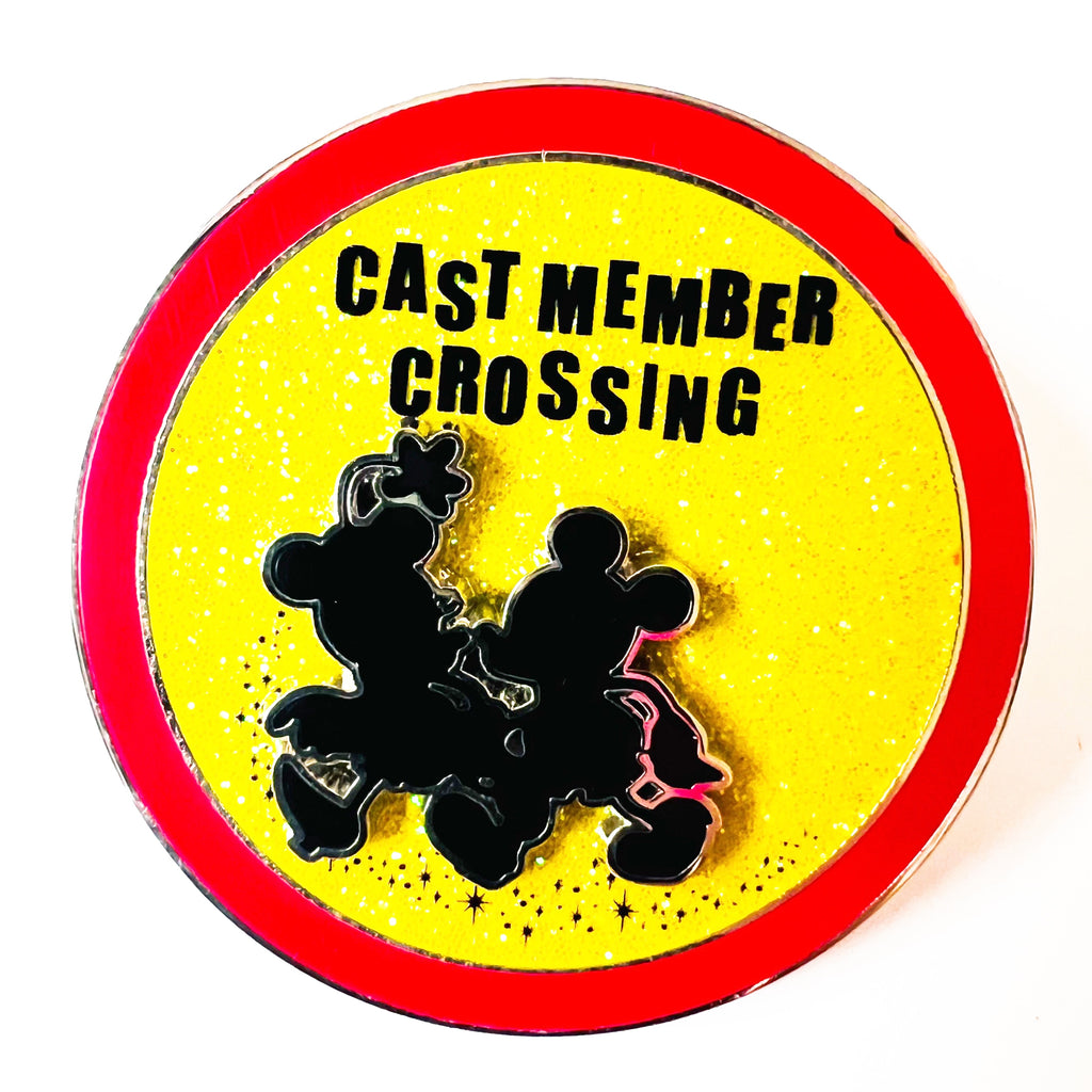 Disney WDW Cast Member Crossing Mickey and Minnie Slider Pin