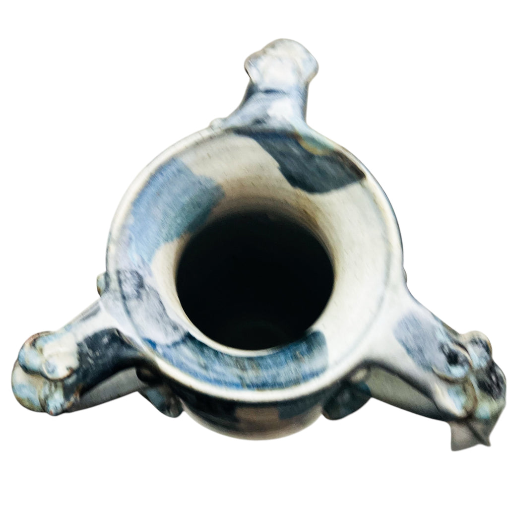 Vintage Buie 1992 Glaze 3 Handle Pottery Signed Vase