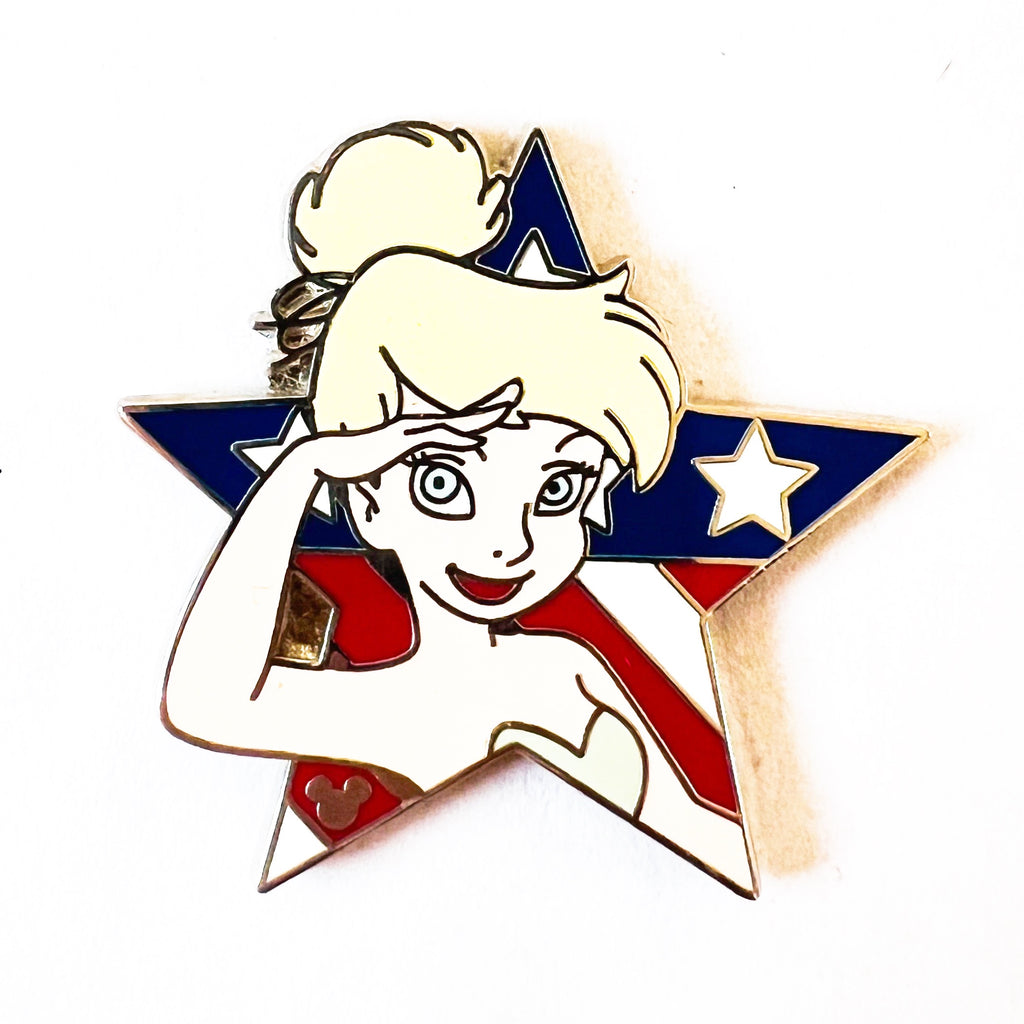 Disney Patriotic Star Salute Tinker Bell Hidden Mickey Pin