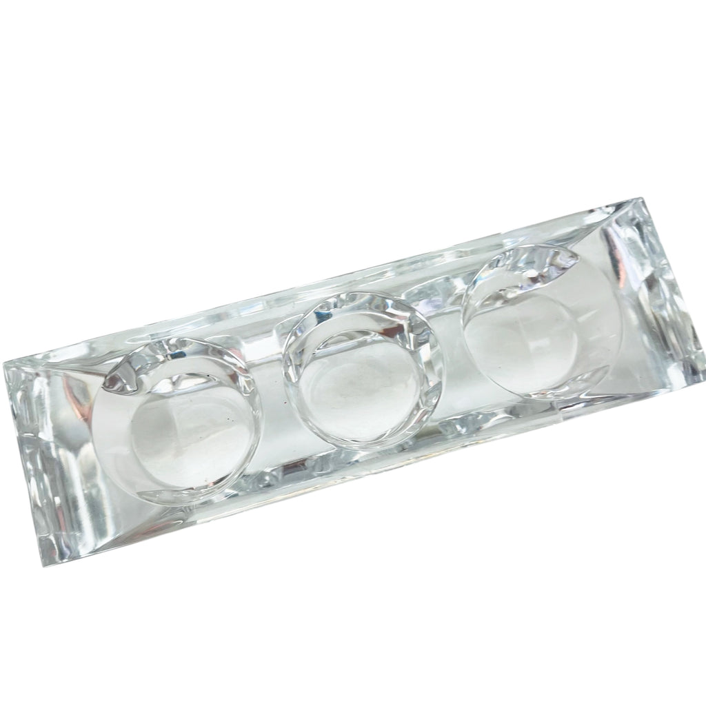 Mikasa Platinum Prism Crystal Tri-Candle Holder