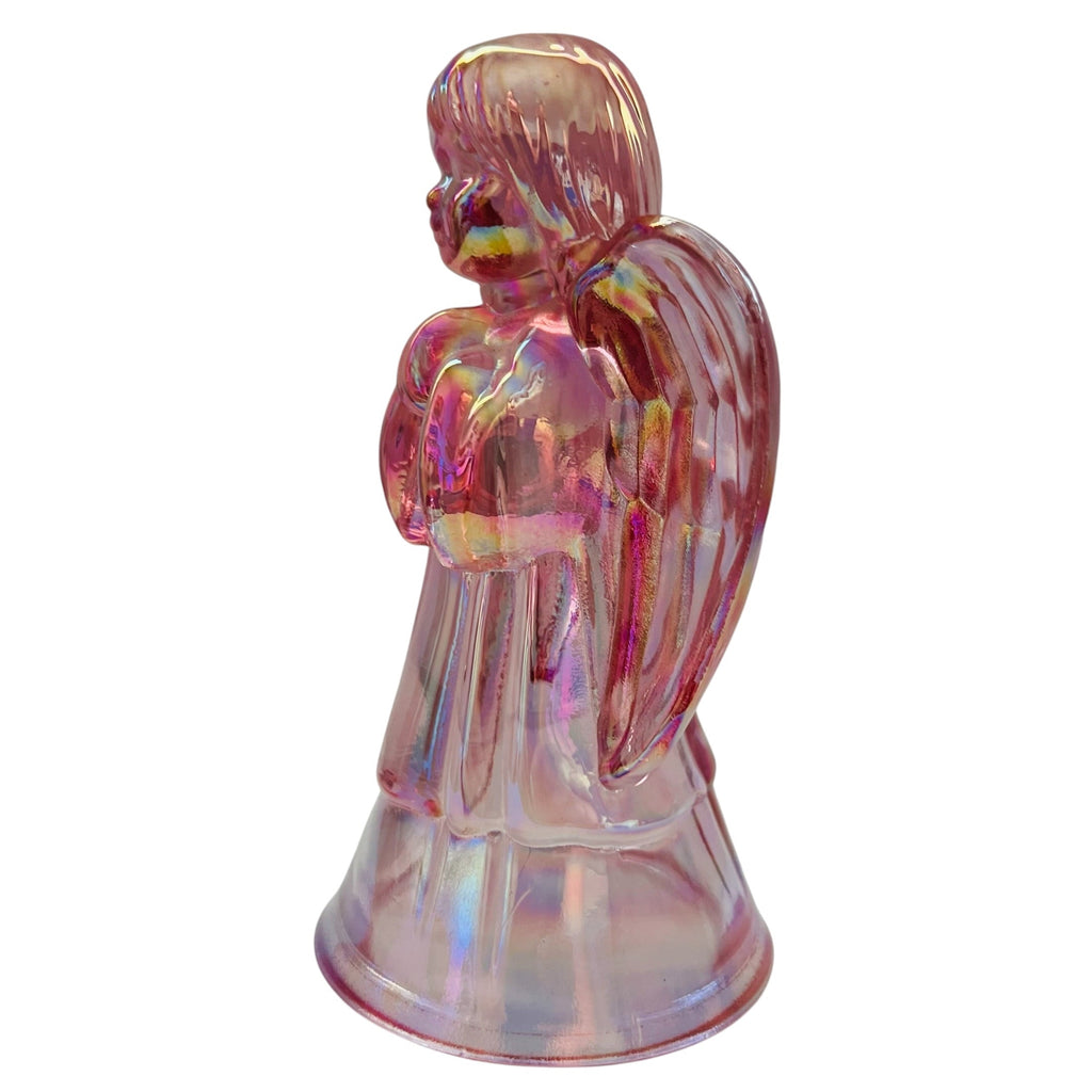 Vintage Fenton Pink Iridescent Art Glass Angel Figurine
