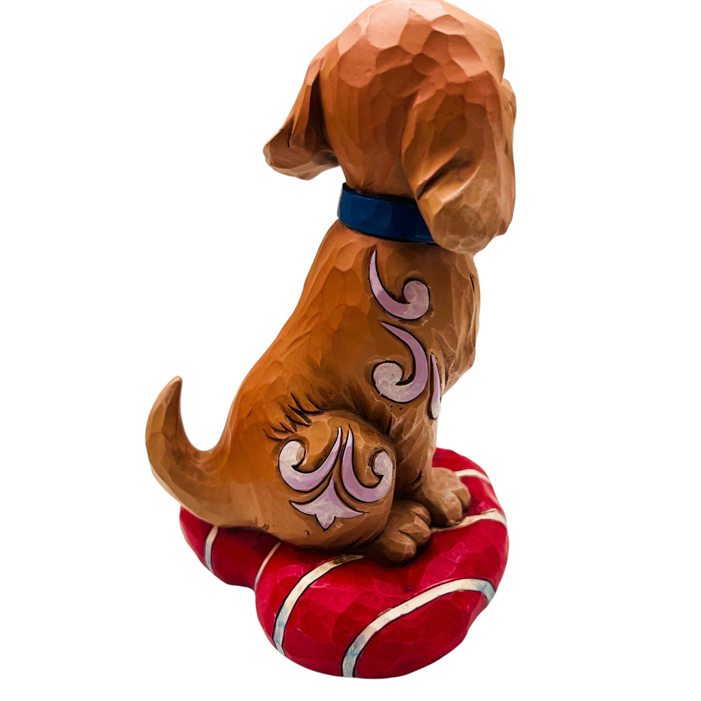 Jim Shore Heartwood Creek "Puppy Love" Puppy with Red Rose In Mouth Figurine