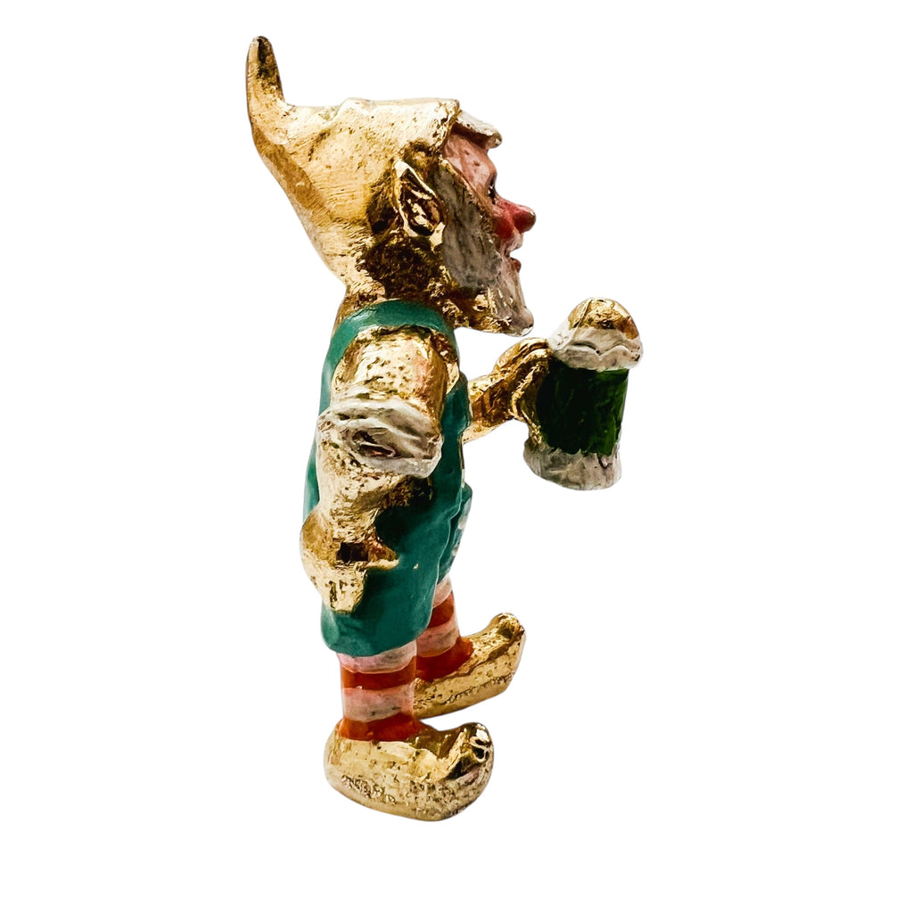 Irish Gnome Holiday Elf Cast Metal Hand Painted Figure