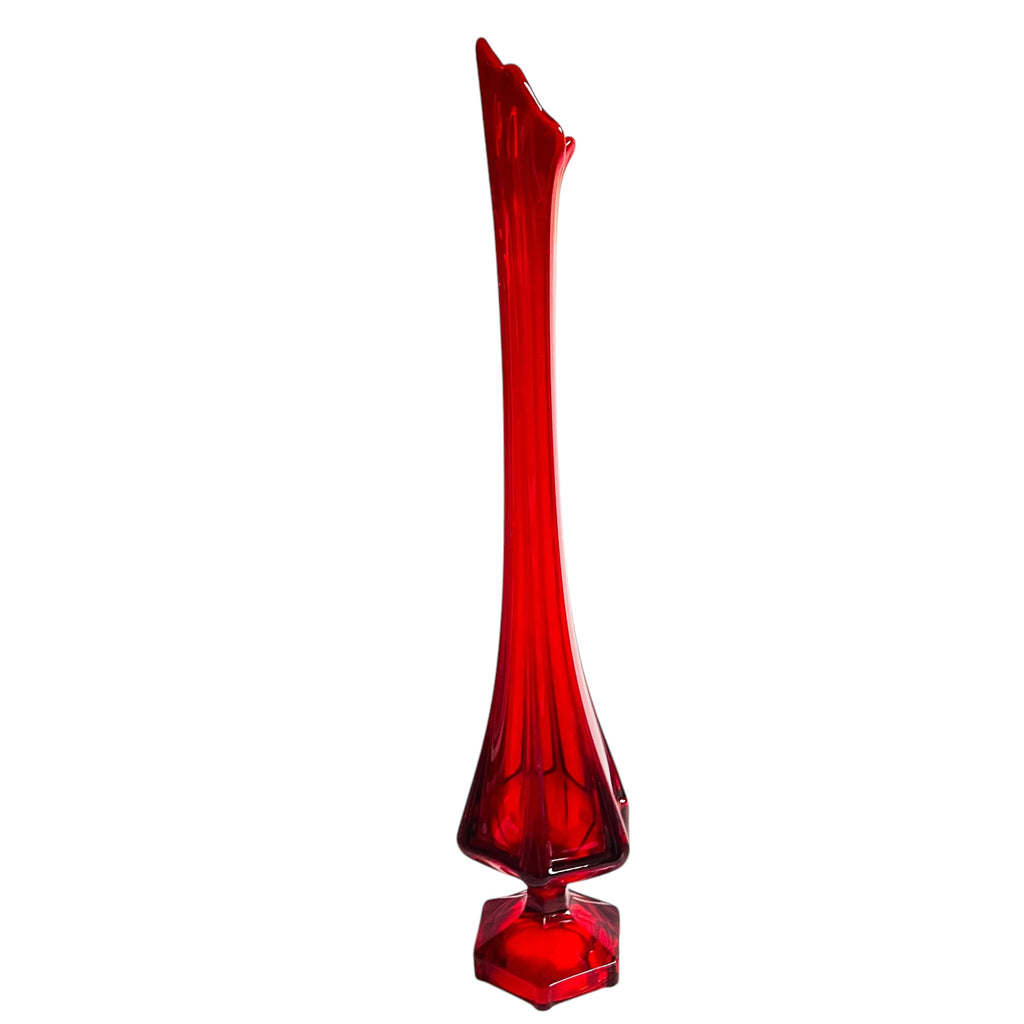 Vintage MCM Column Swung Pedestal Glass Vase